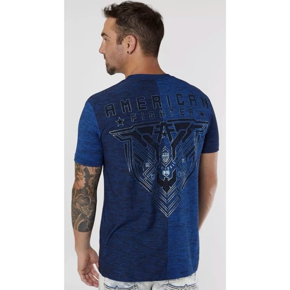 AMERICAN FIGHTER Men's T-Shirt HUNTSVILLE TEE Blue - Picture 2 of 3